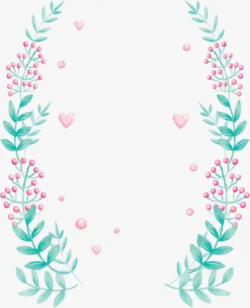 母亲节小清新绿色花藤装饰边框