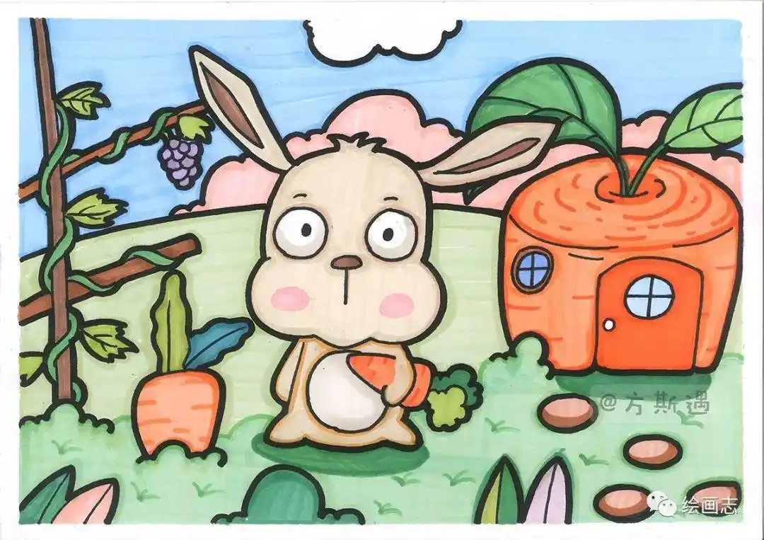 绘画素材丨十二生肖动物马克笔范画作品(关键词:十二生肖)