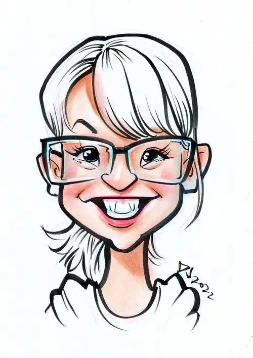高清手绘肖像漫画似颜绘线稿_大叔_作品_时间