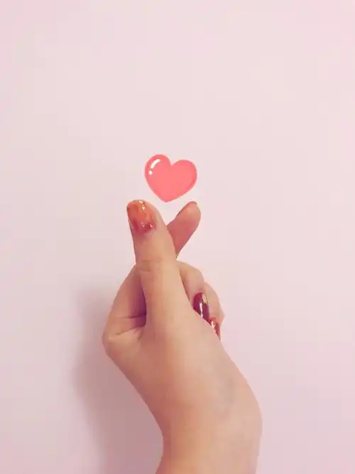 网红手势图爱心卖萌