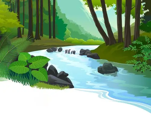 卡通动画森林场景