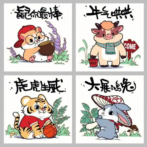 十二生肖插画图案