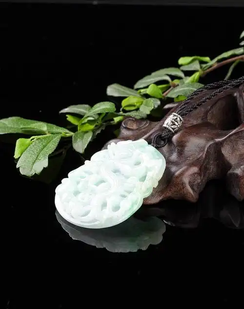 冰糯种霸气龙腾四海驱邪天然a货翡翠吊坠