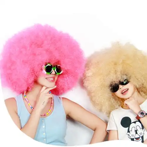 万圣节成人儿童派对假发_假发帖刘海贴成人_假发女_ 爆炸头假发成人 -