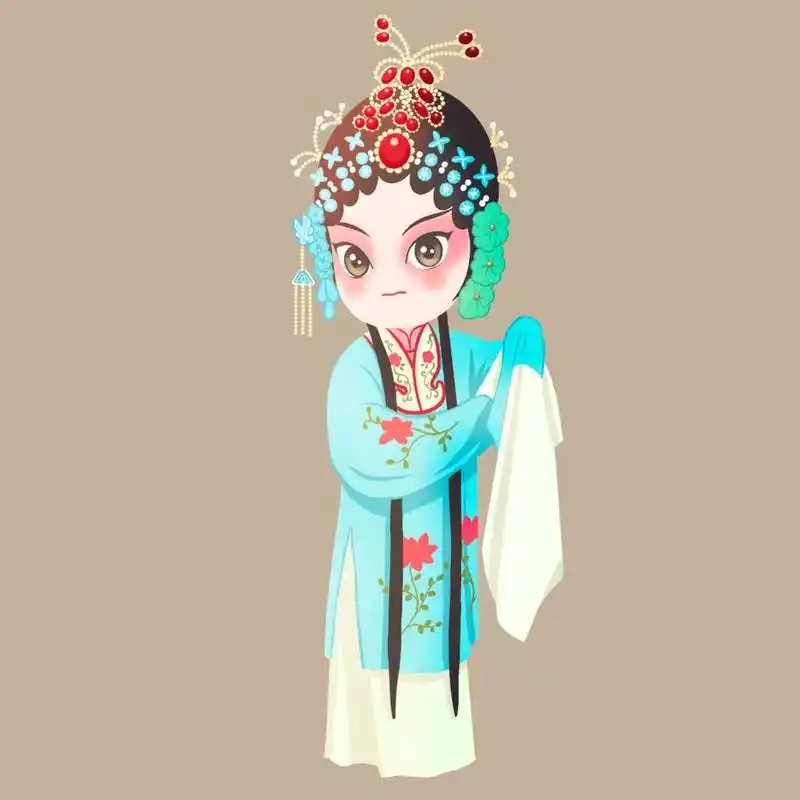 国潮风q版戏曲人物