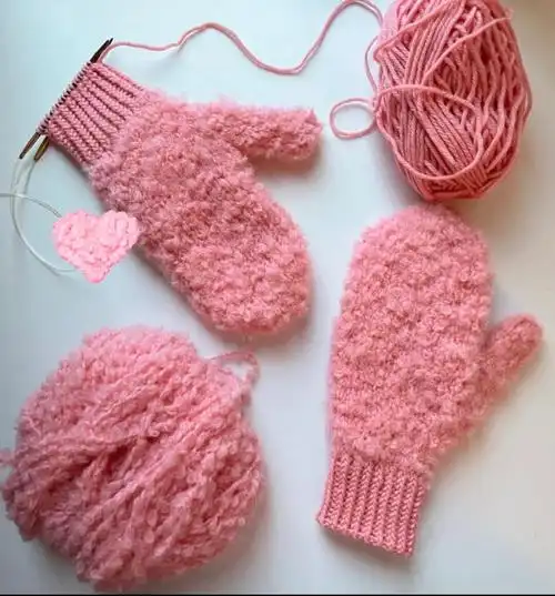 棒针编织  转载ins,圈圈线绝对是织手套02的不二选择