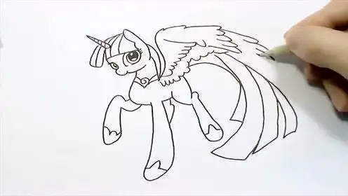 儿童简笔画:漂亮的小马保利之紫悦, 关键简单易学小朋友都喜欢