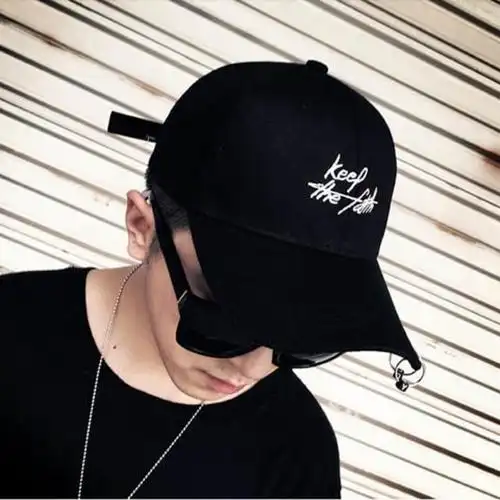 可调节光板黑色棒球帽帽子男韩版潮流棒球帽男士帽子春夏季帅气休闲