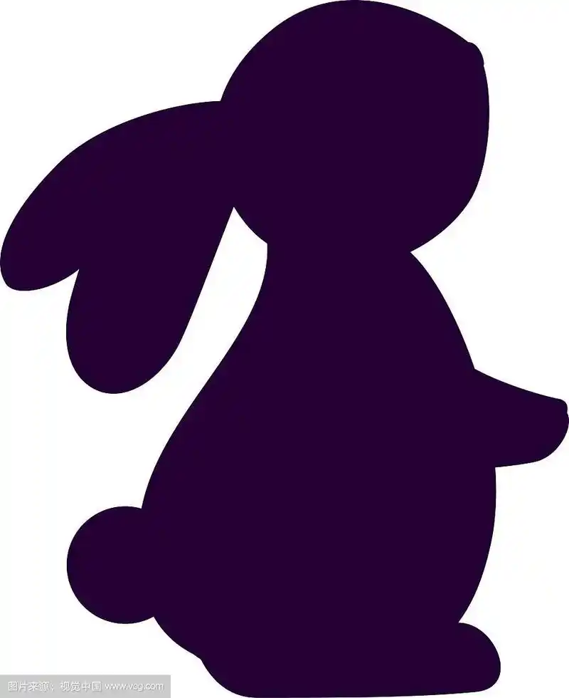 可爱的小兔子剪影