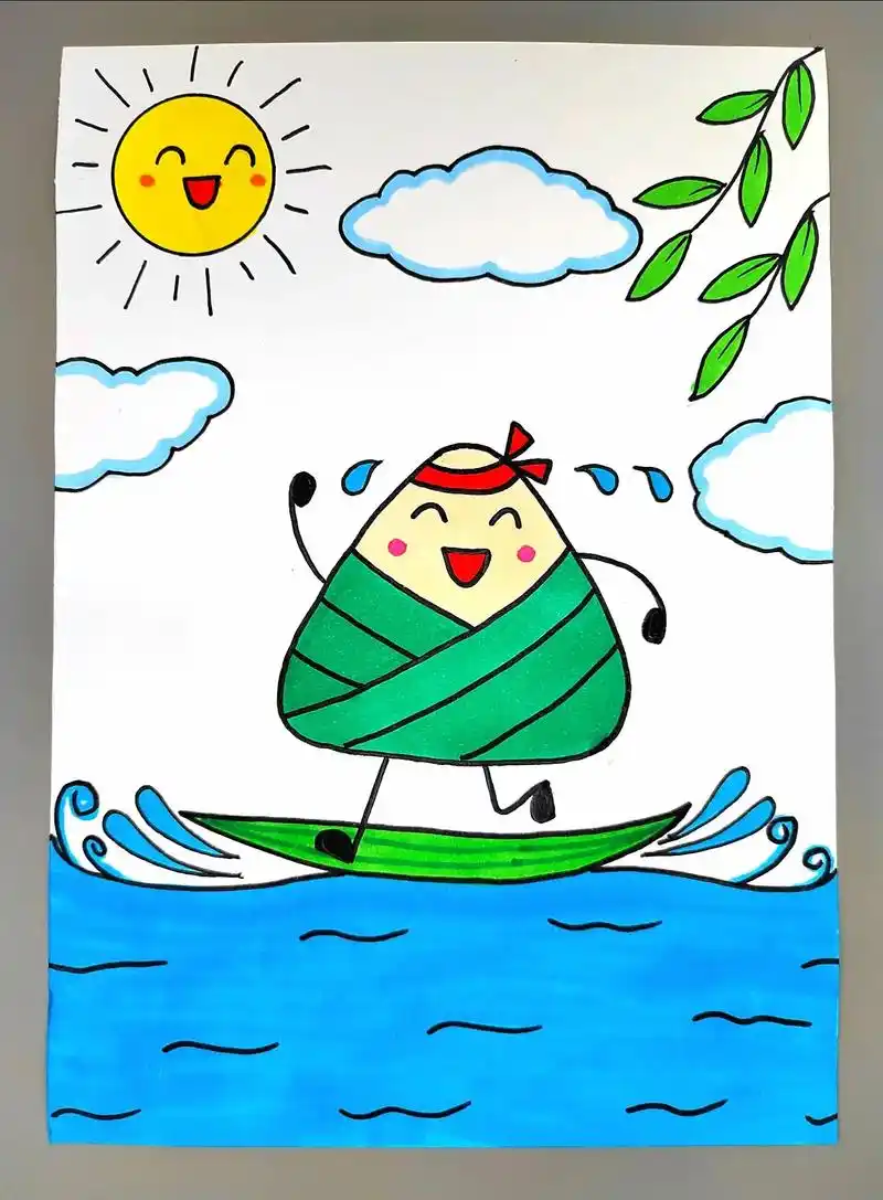 端午节主题画合集来啦!简单好看,幼儿园小朋友也能学会,还有可 - 抖音