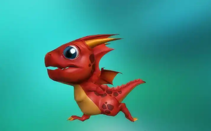 多皮肤q版卡通小恐龙小飞龙unity模型素材!toon dragon