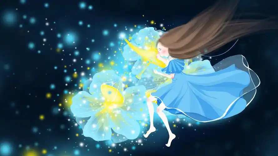 可爱的天秤座女孩插画,生肖星座-回车桌面