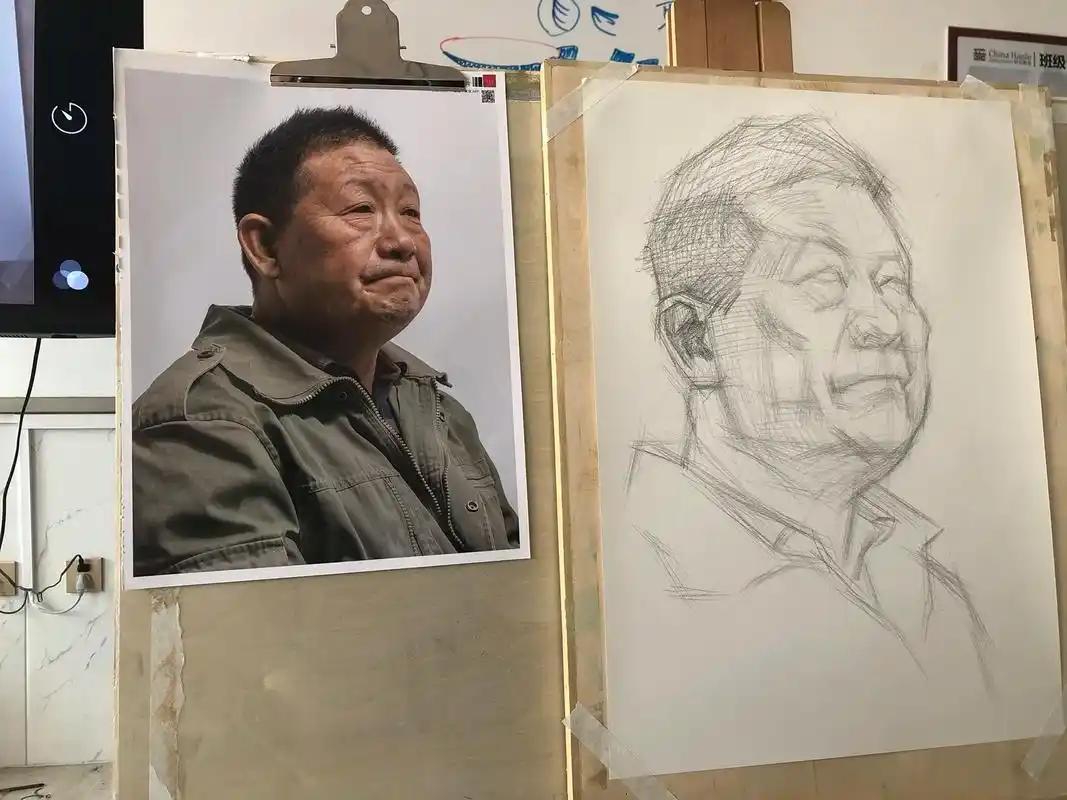 素描头像步骤#美术老师的日常 #艺考集训 #联考 #人物肖像 - 抖音