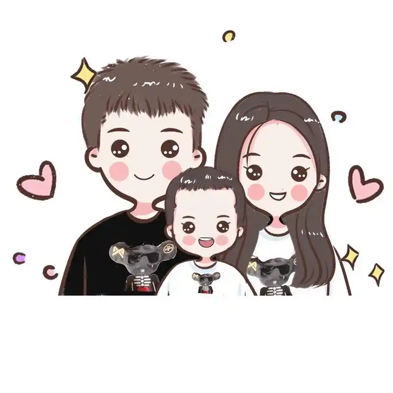 990707亲子壁纸 一家三口四口漫画亲子头像98699969