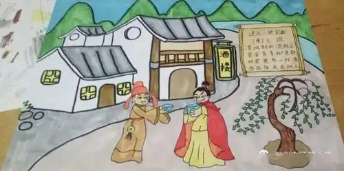 渭城曲诗配画手抄报诗配画手抄报