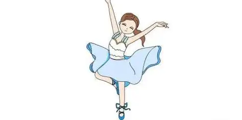 彩色好看小女孩跳舞简笔画步骤芭蕾小女孩跳舞简笔画怎么画