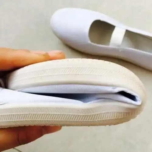 35白色粉底白一带布鞋土布白点护士鞋手工锦缎帆白帆布鞋大码鞋男