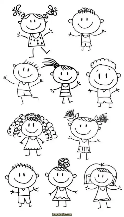 好多好多小朋友要如何画男生女生简笔画大全