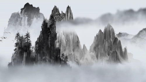 祖国山河美如画水墨动态艺术mp4特效视频素材-92素材网