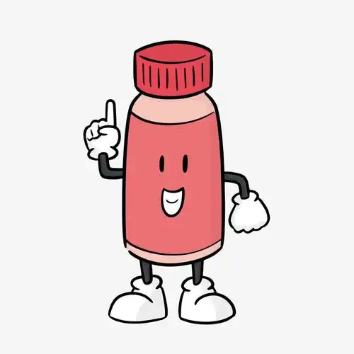 卡通红色药瓶