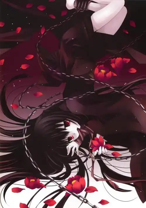 求一张卡通小女孩儿的照片图片,而且全身基本上都是血红色的.