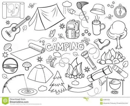 儿童野营简笔画