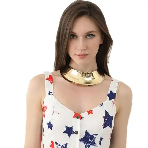 欧美夸张金属choker女项圈亚马逊跨境饰品舞台演出颈链圈necklace