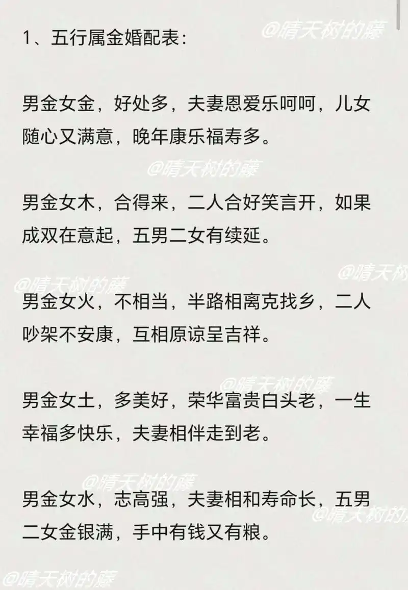 五行婚配表 #金木水火土 #国学文化 #易学智慧 #传扬中 - 抖音