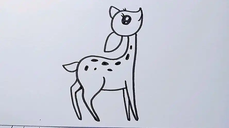 小动物简笔画梅花鹿