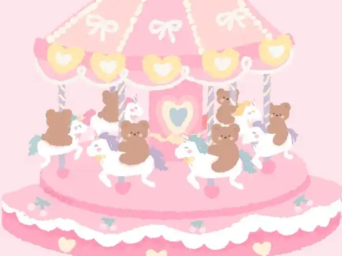 熊熊子的秋天少女心可爱ipad壁纸