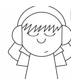 戴着耳机听音乐的人简笔画表情图片