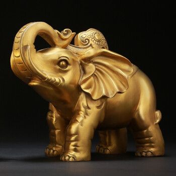 上善若水铜大象摆件大号一对吉象招财象家居客厅电视柜装饰品办公室