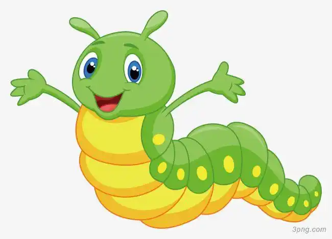 毛毛虫子矢量png素材透明免抠图片-动植人物