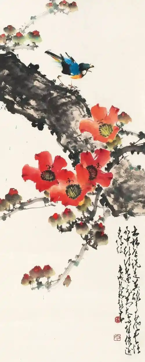 岭南名家笔下的木棉花,灿若云霞!