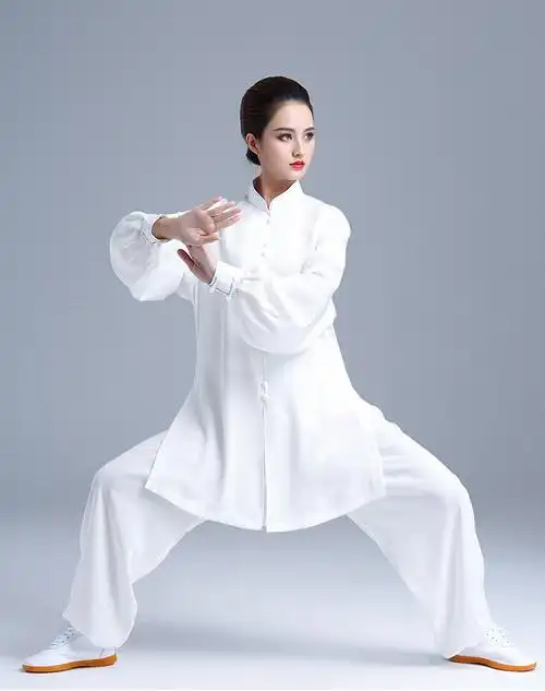 太极练功行云堂白色改良新式太极服女装新款时尚夏天太极拳练功服春秋