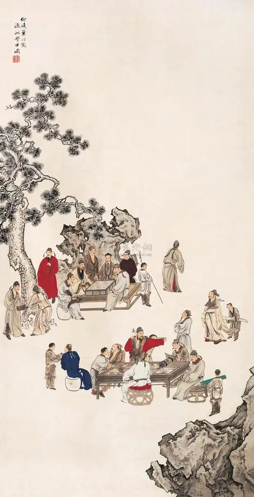 【瀛洲学士图 镜心 纸本】拍卖品_图片_价格_鉴赏_绘画_雅昌艺术品