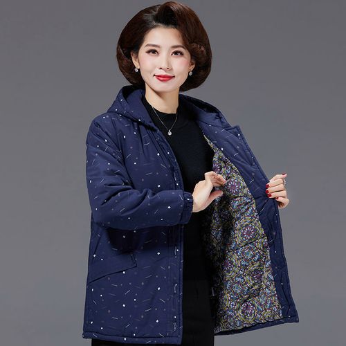 纯棉妈妈冬装外套加厚棉衣短款洋气5060岁中老年人棉袄女老太太装