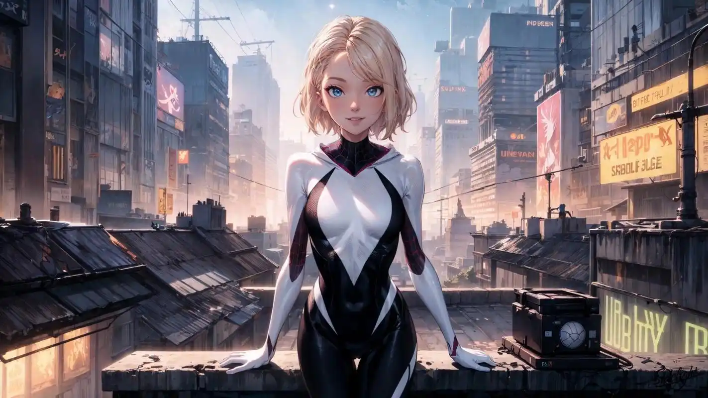 4k高清壁纸|16:9横屏|蜘蛛侠格温 最近想做点不一样的,左想右想先试试