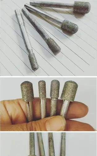 6杆直棒圆头金刚砂磨头横机雕刻锣机修圆工具玉石翡翠玛瑙打磨轮