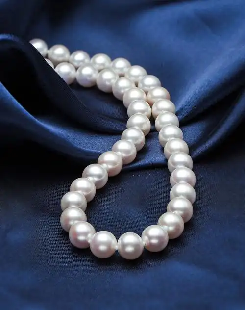 > 正圆11mm天然白珍珠14k金扣项链(附国检证书)