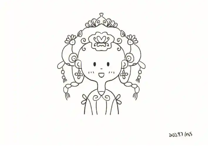 古风头像简笔画