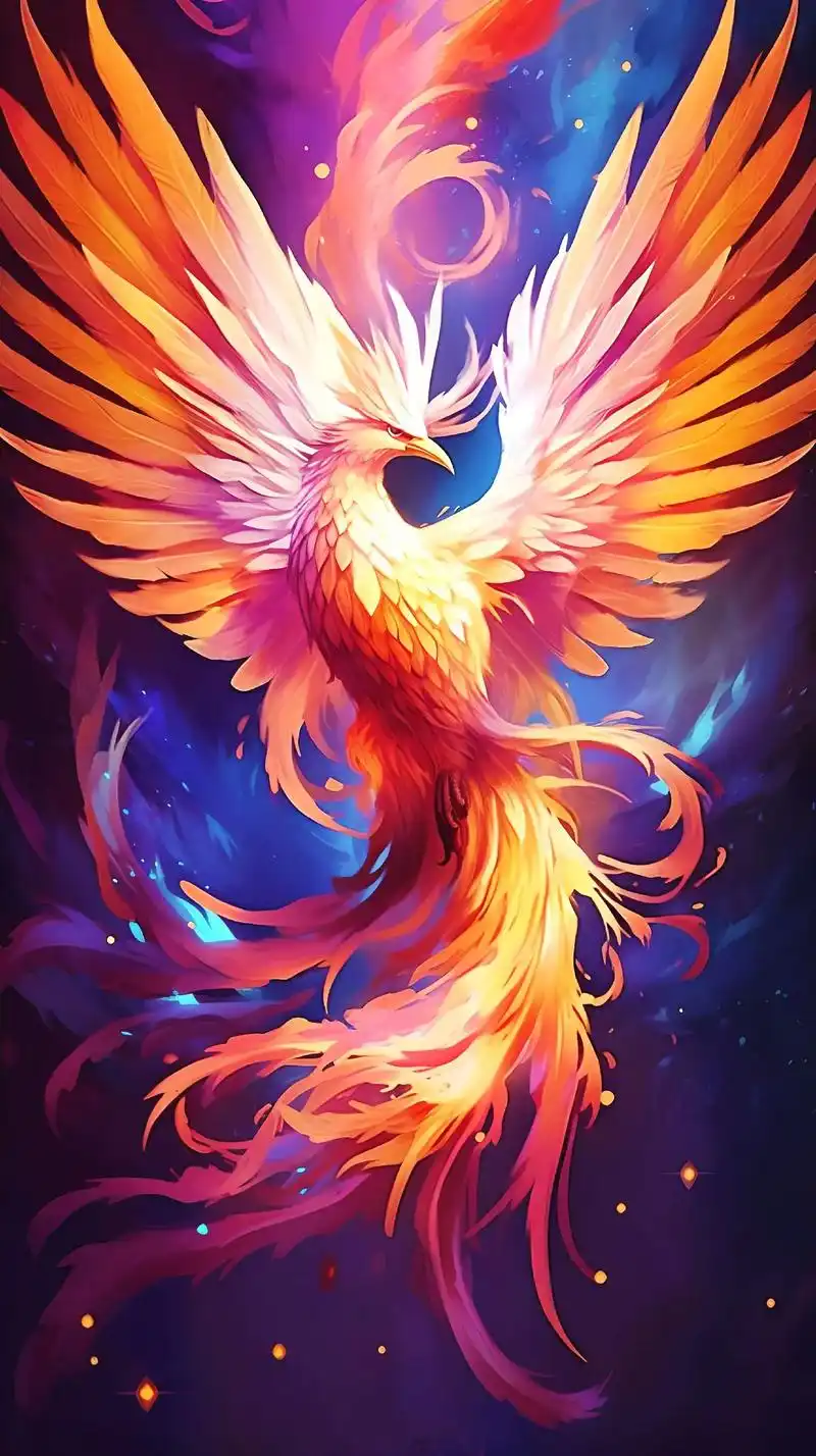 凤凰飞翔,翩然起舞,如同一缕灵魂的火焰.它的翅膀散发着智慧与 - 抖音