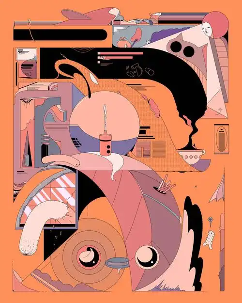 波谱插画海报设计#欢迎关注分-honfei 品牌创意美学