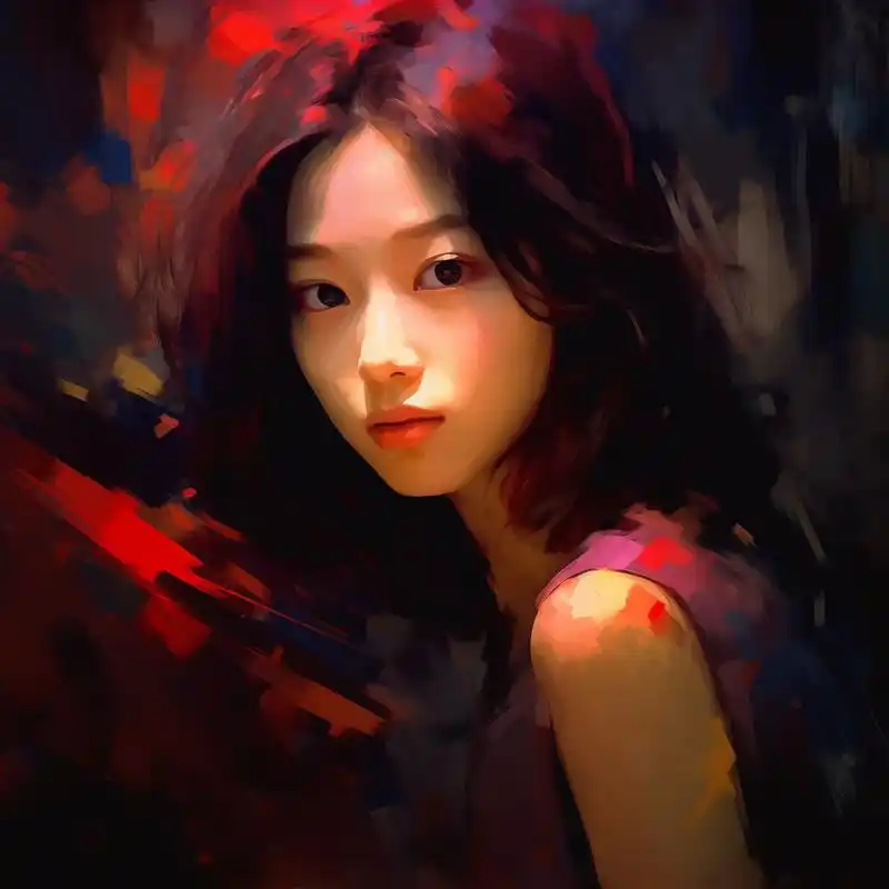 夏日艳阳下的抽象表现主义女生头像壁纸