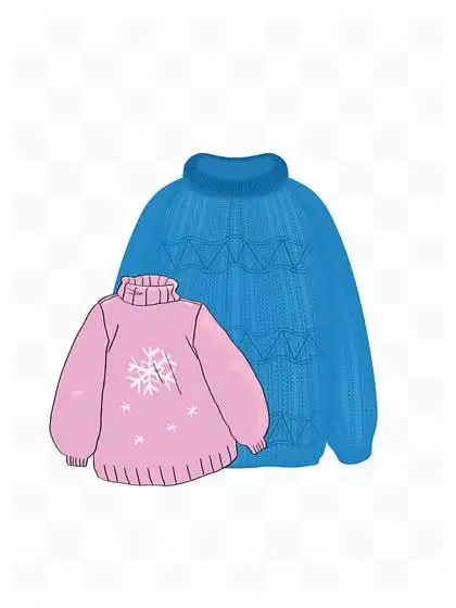 蓝色粉色 i> i>亲 /i> /i> i> i>子 /i> /i>装毛衣手绘 i>动 /i> i>画