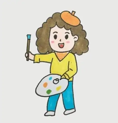 画家简笔画人物怎么画艺术家简笔画图片大全