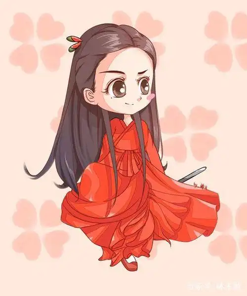 《烈火如歌》迪丽热巴如歌的手绘版,q版图片,超级可爱呀