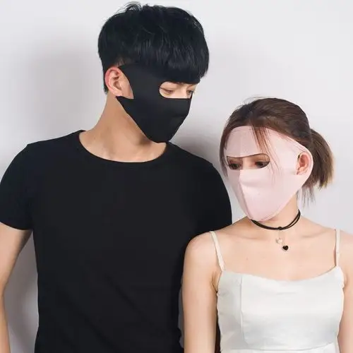 夏季女面膜口罩全脸冰丝棉薄透气面罩蒙面口罩遮阳骑行车防晒口罩