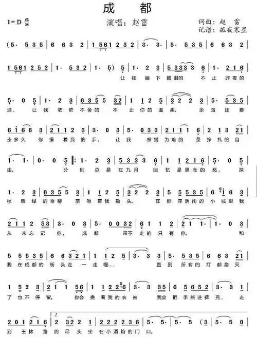 《成都》指弹 吉他谱【伟康吉他教室】赵雷成都吉他谱c调版成都