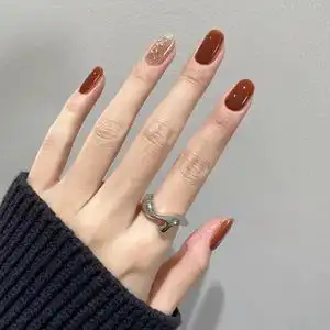 琥珀色指甲油2021年新色女免烤快干持久孕妇秋冬色系焦糖可剥显白